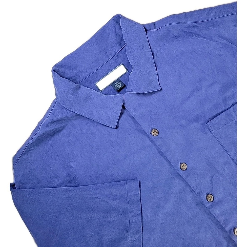 Tommy Bahama Shirt Mens‎ 2XL PURPLE 100% Silk Paradise Open Hawaiian Golf Palm